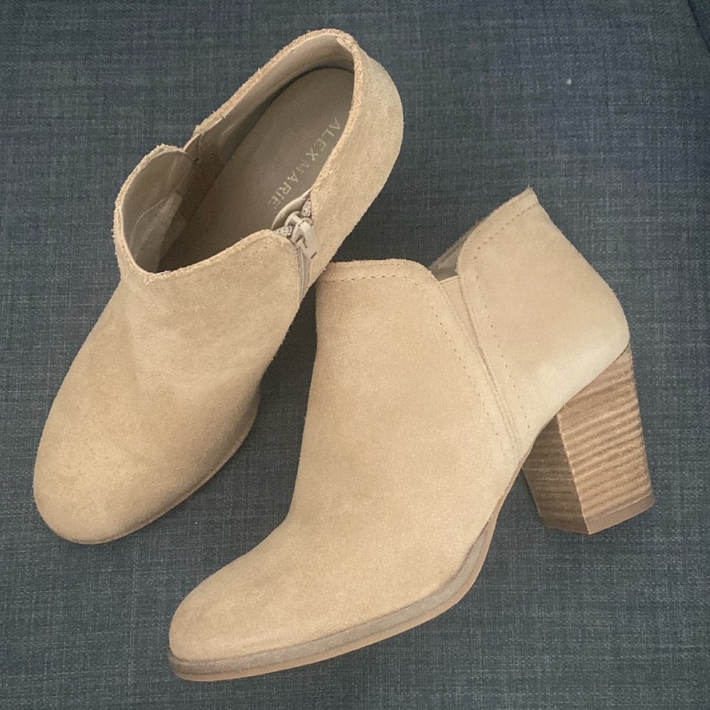 Alex Marie discontinued Gleneva Genuine Suede Block Heel Bootie